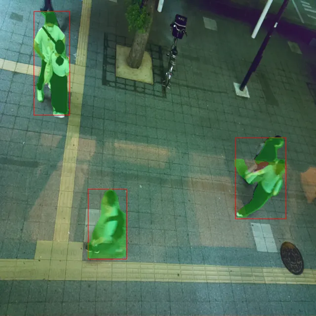 Edge device showing live semantic segmentation feed